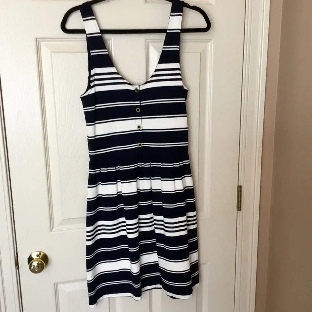 J.Crew Navy & White Striped Tank Dress - S